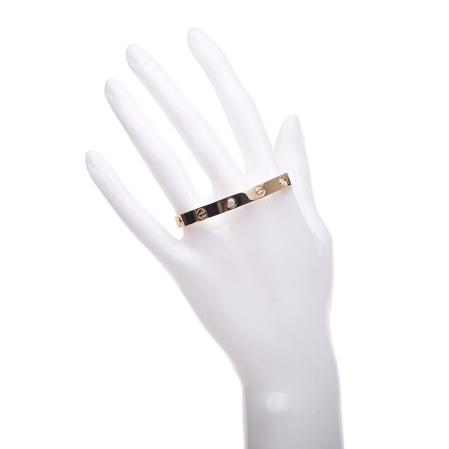 18K Yellow Gold 4 Diamond LOVE Bracelet 16