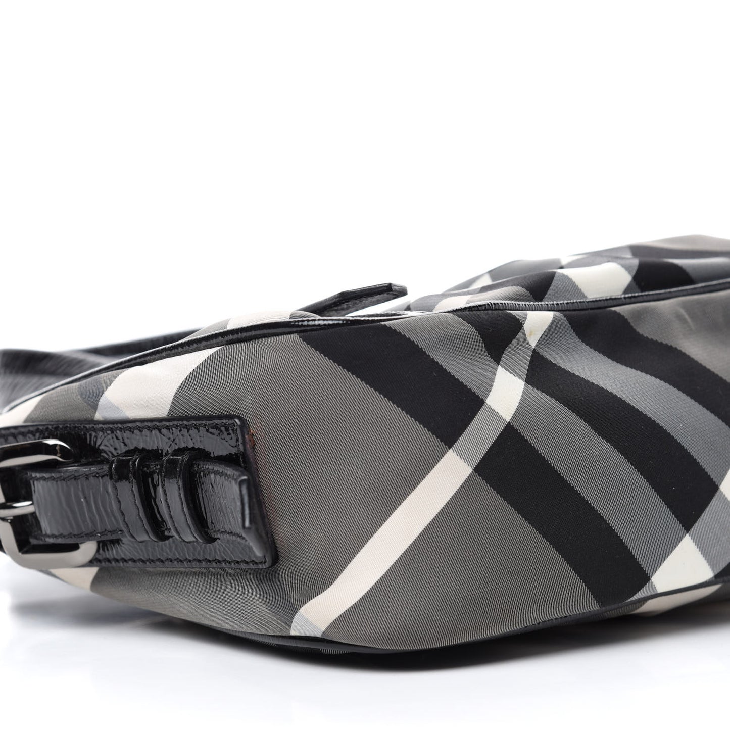 Nylon Beat Check Shoulder Bag Black