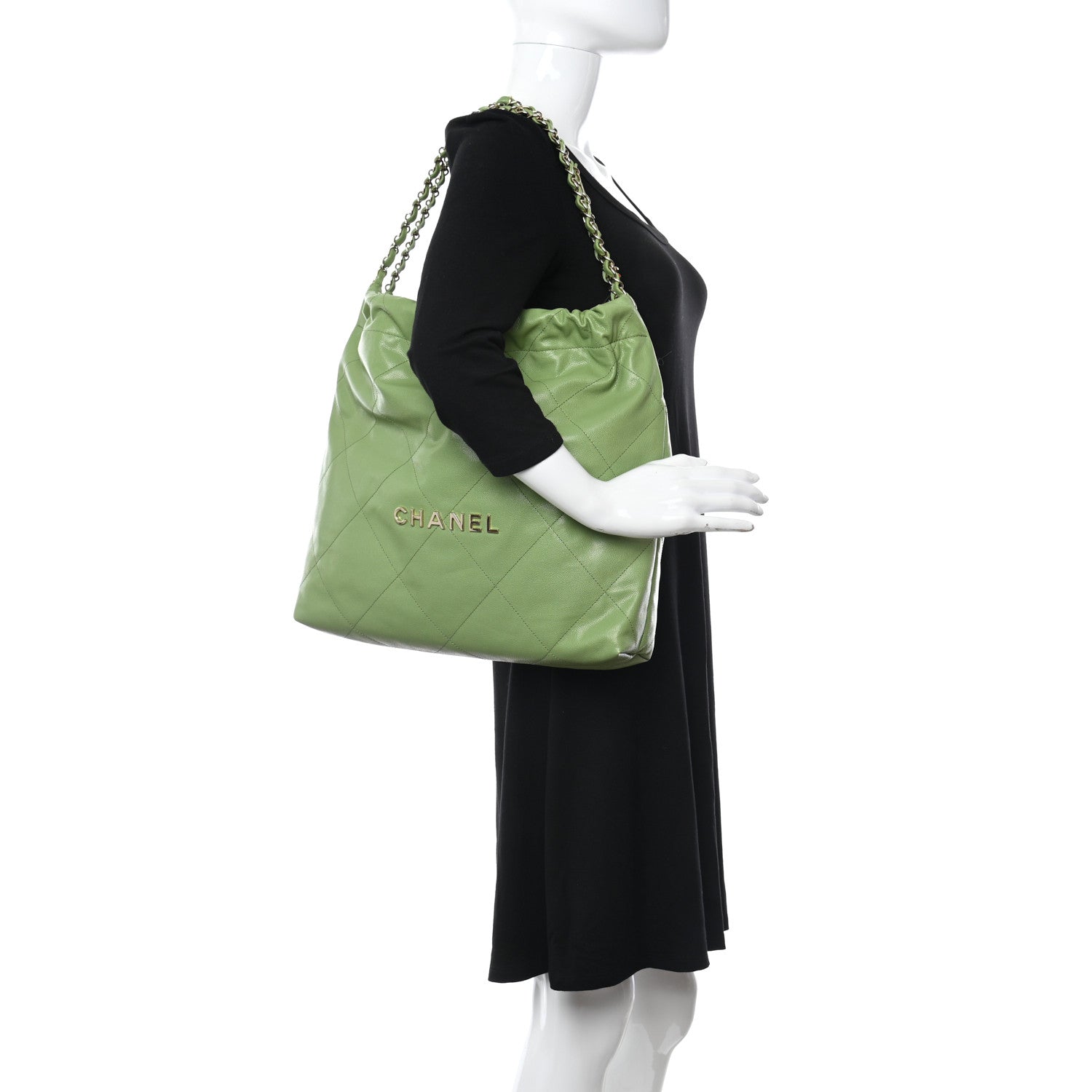 Chanel Shiny Caviar Quilted Small Chanel 22 Green 2 of 11