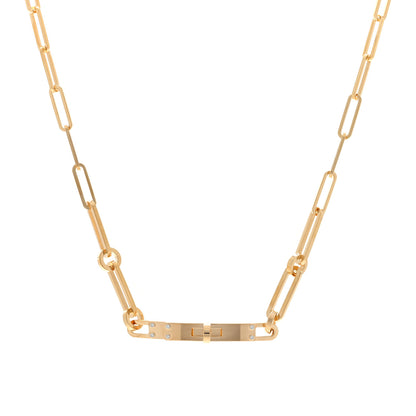 Hermes 18K Yellow Gold Diamond Kelly Chaine Choker Necklace 1 of 5