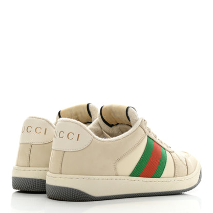 Gucci Nylon Nubuck Web Womens Screener Sneakers 35 Mystic White Dusty Milk 4 of 9