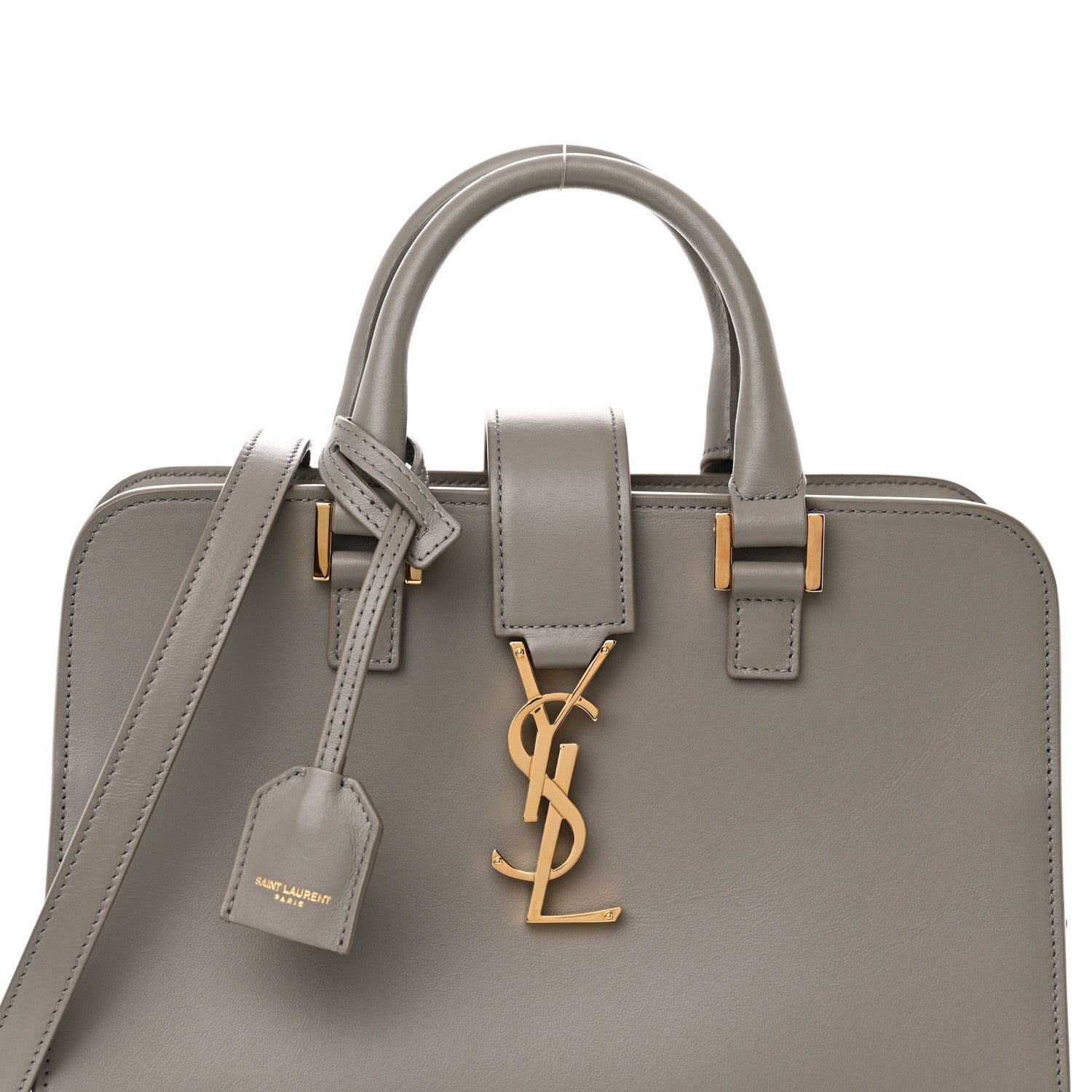 Saint Laurent Calfskin Small Monogram Cabas Fog 8 of 10