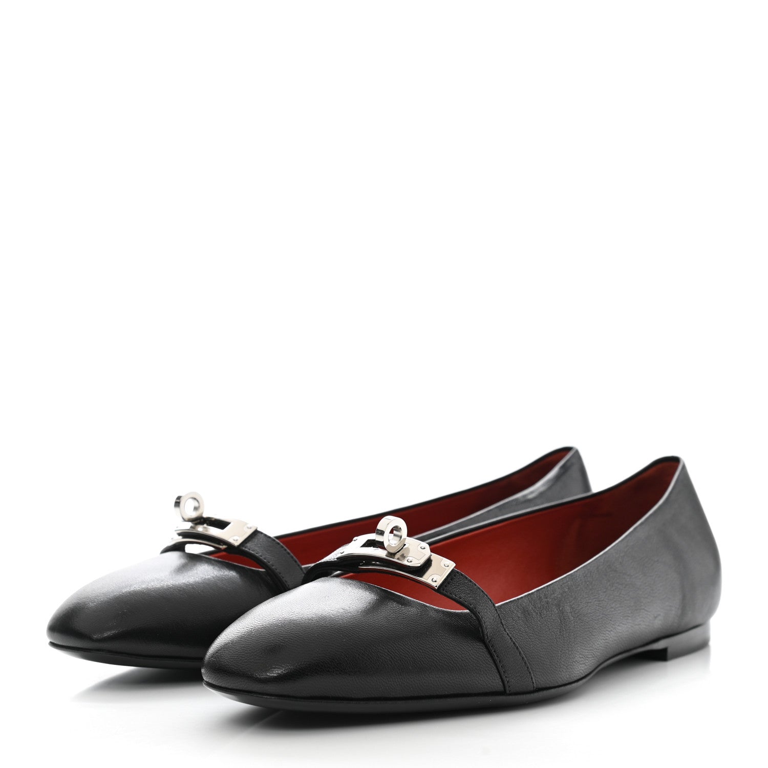 Hermes Goatskin Bilbao Ballerina Flats 40 Black 3 of 9
