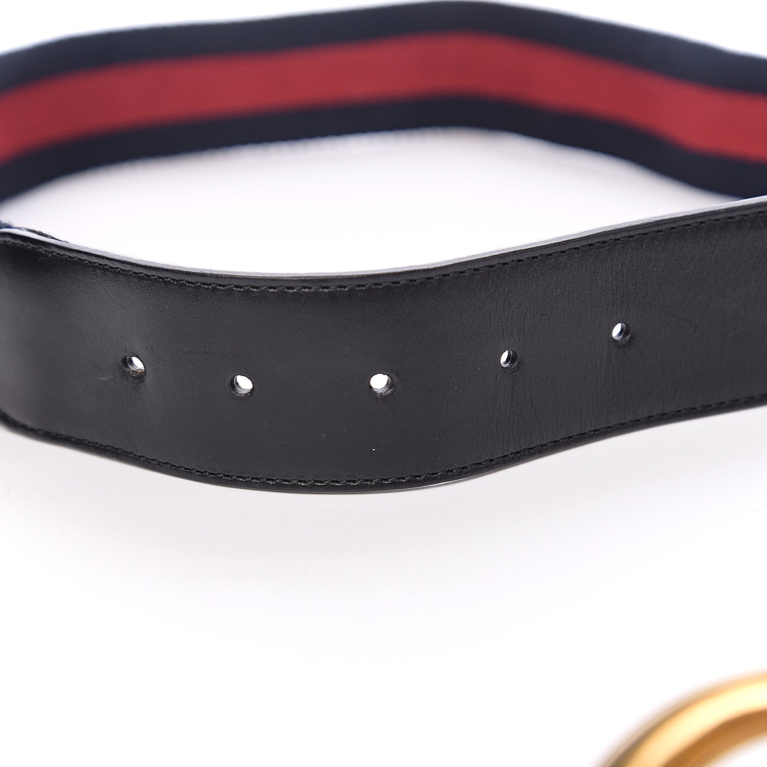 Gucci Nylon Calfskin Double G Web 40mm Belt 110 44 Blue Red Black 6 of 7