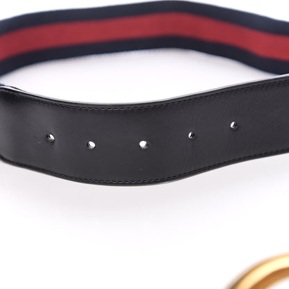 Gucci Nylon Calfskin Double G Web 40mm Belt 110 44 Blue Red Black 6 of 7