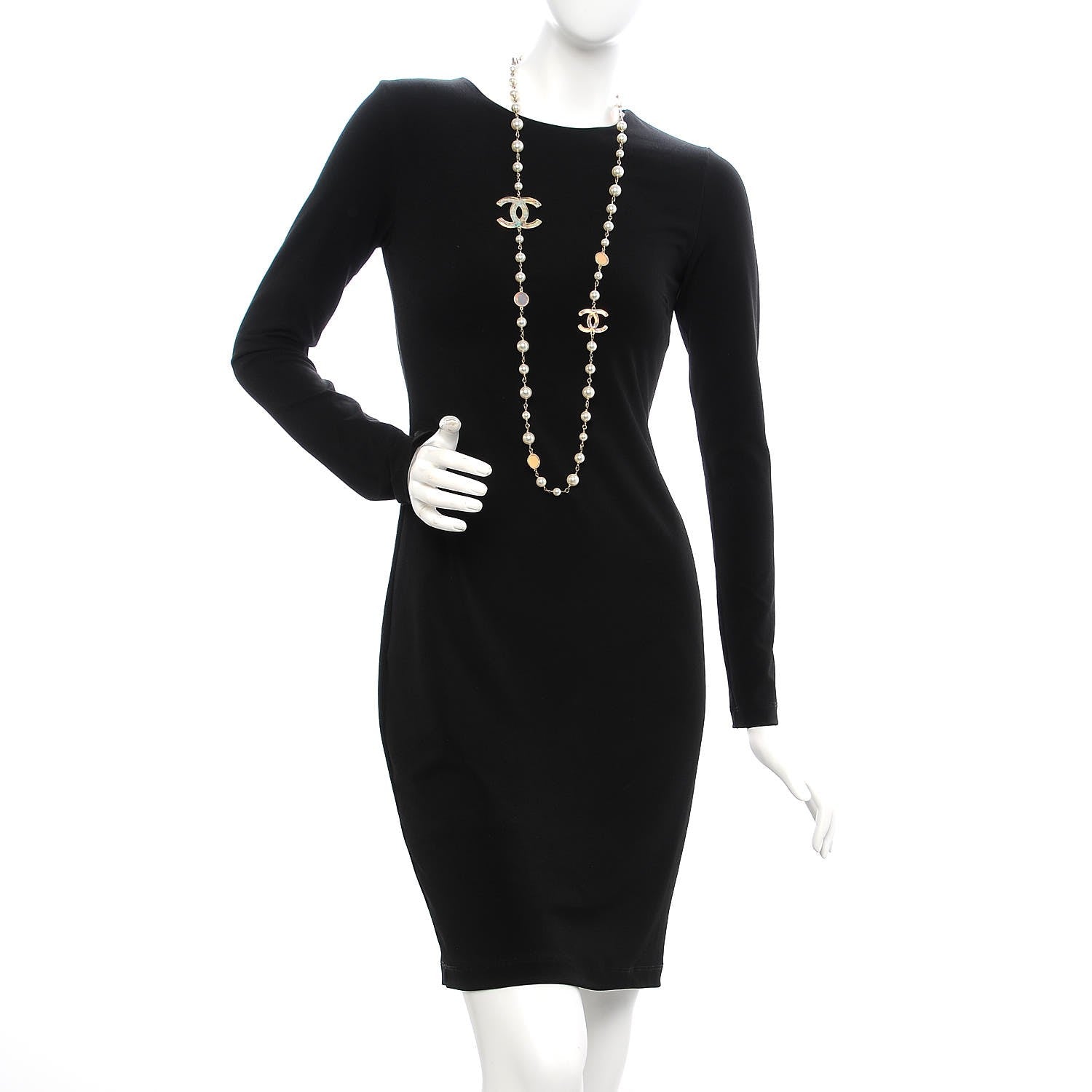 Chanel Pearl Enamel CC Long Necklace Pink Gold 2 of 7