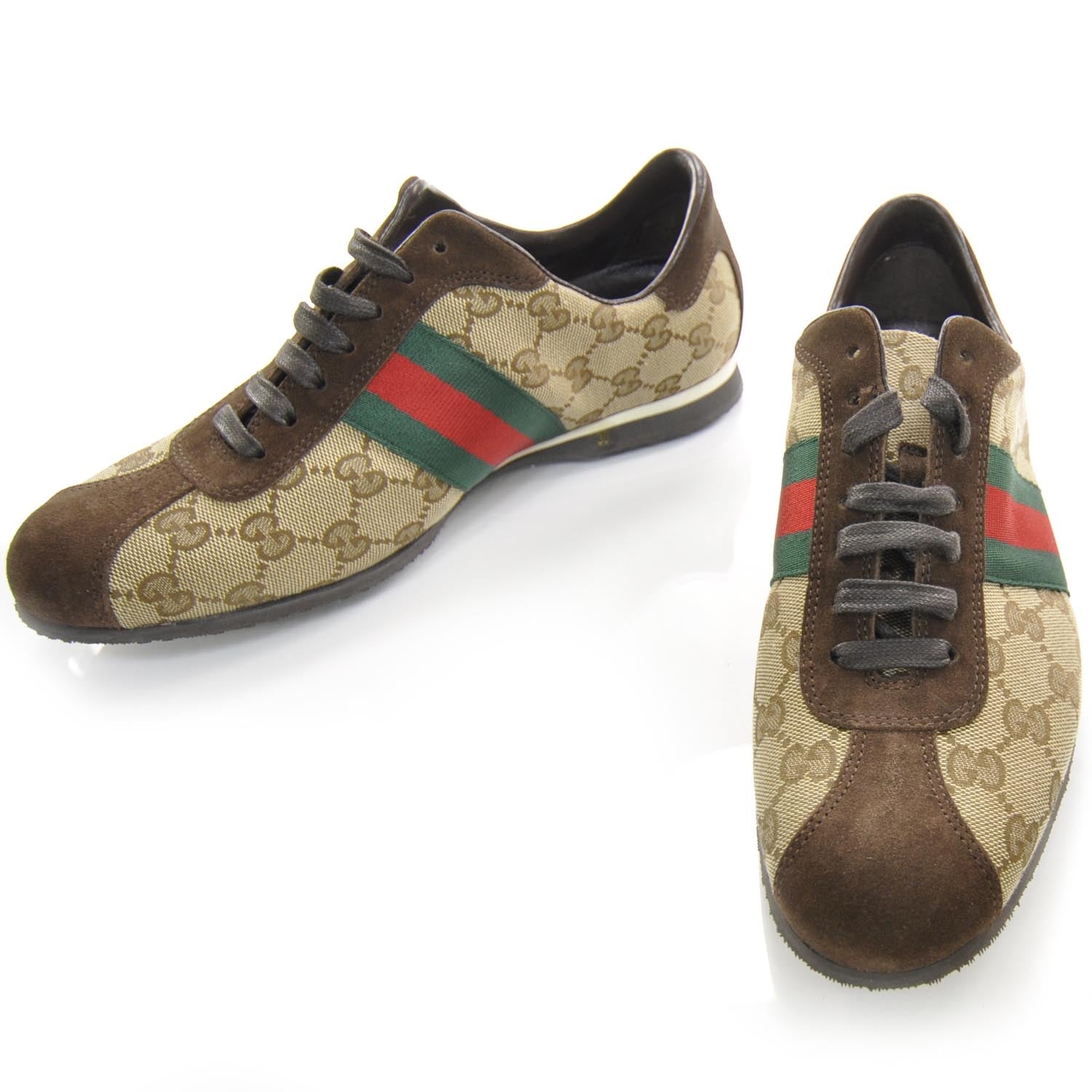 Gucci Suede Monogram Web Sneakers 38 1 of 9