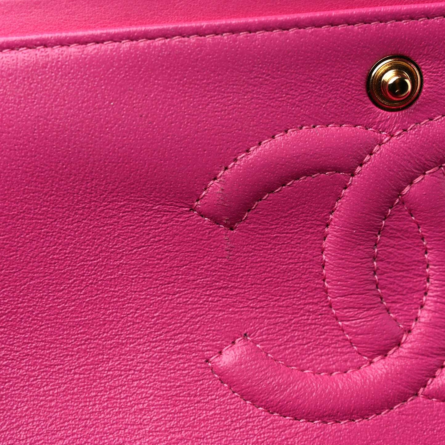 Lambskin Chevron Quilted Medium Double Flap Pink