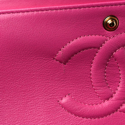 Chanel Lambskin Chevron Quilted Medium Double Flap Pink 12 of 22