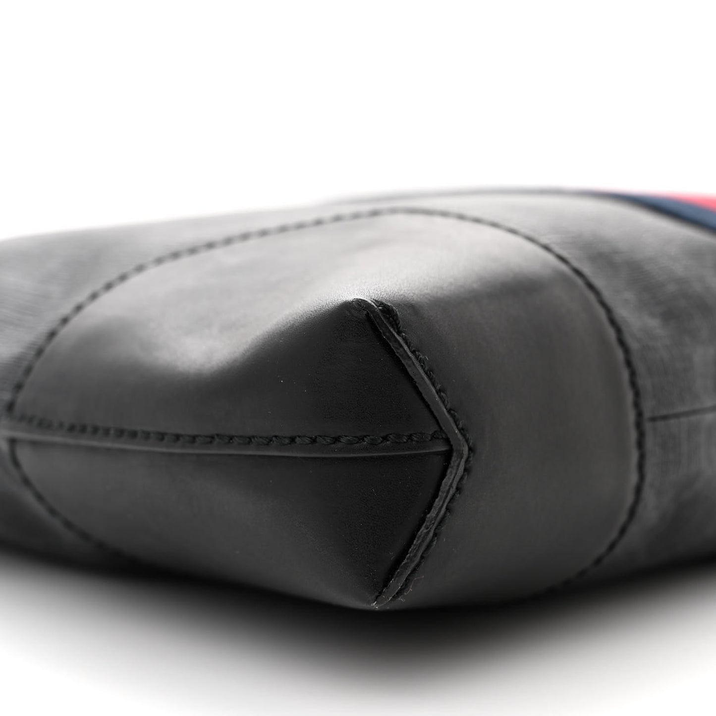 Soft GG Supreme Monogram Appia Calfskin Web East West Messenger Bag Black Grey