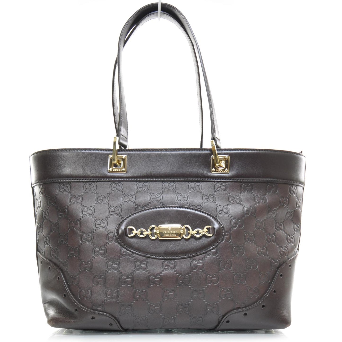 Guccissima Large Punch Tote Chocolate Brown