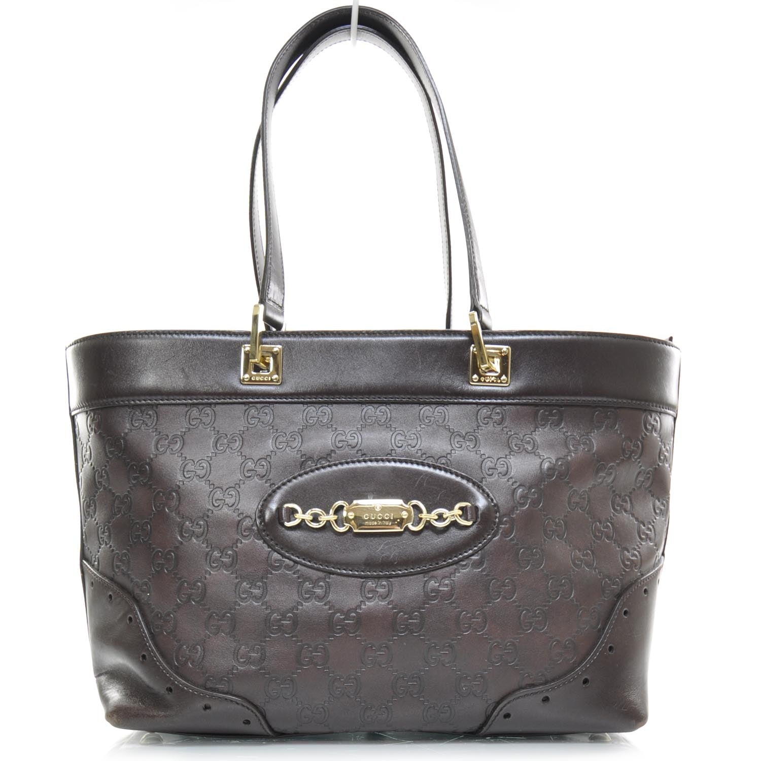 Gucci Guccissima Large Punch Tote Chocolate Brown 1 of 10
