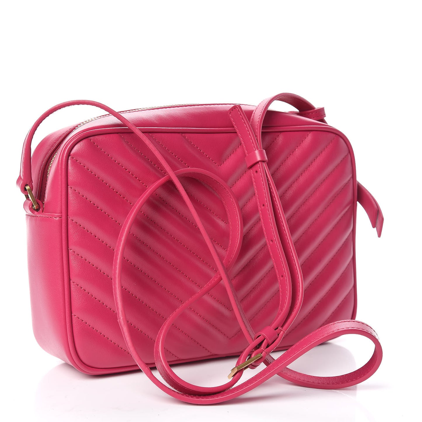 Calfskin Matelasse Monogram Lou Camera Bag Bright Pink