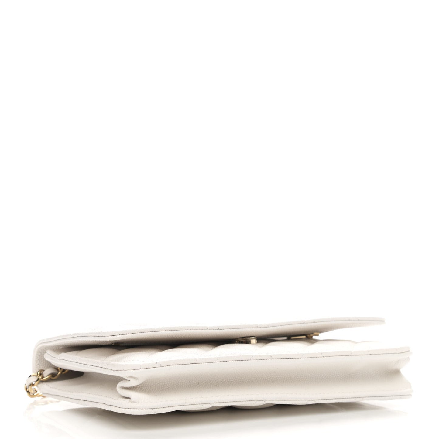 Caviar Quilted Wallet On Chain WOC White