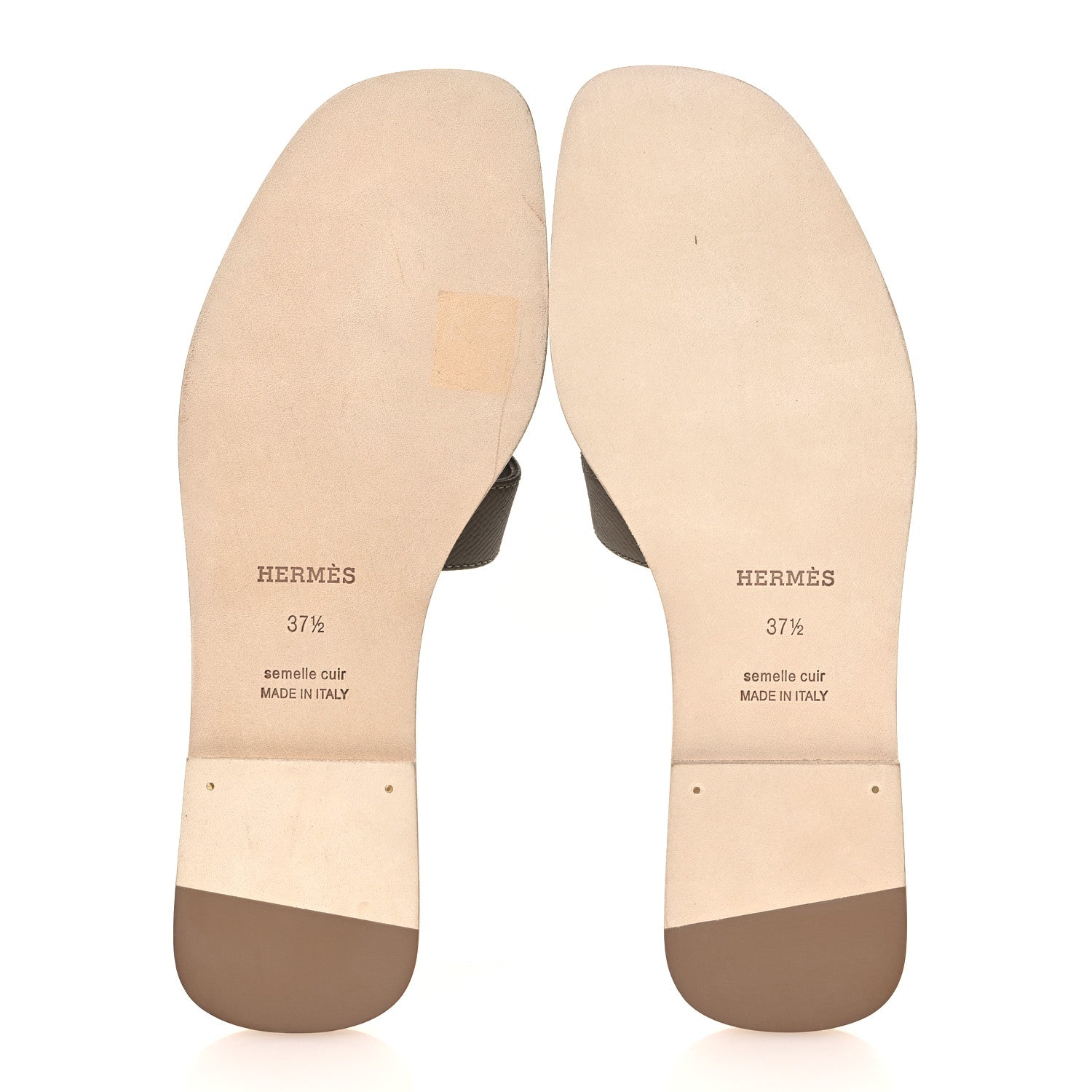 Hermes Epsom Oran Sandals 37.5 Etoupe 7 of 11