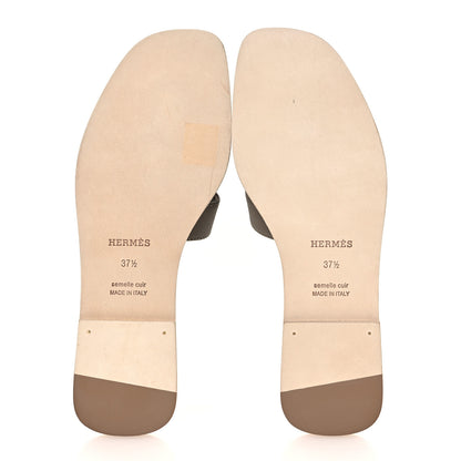 Hermes Epsom Oran Sandals 37.5 Etoupe 7 of 11