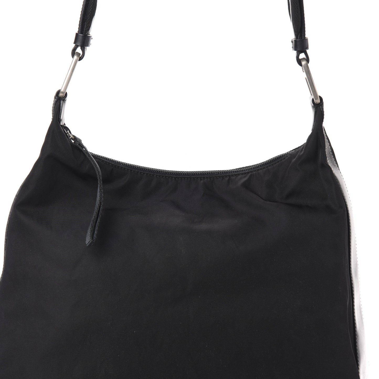 Tessuto Nylon Calfskin Hobo Black