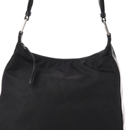 Prada Tessuto Nylon Calfskin Hobo Black 5 of 9