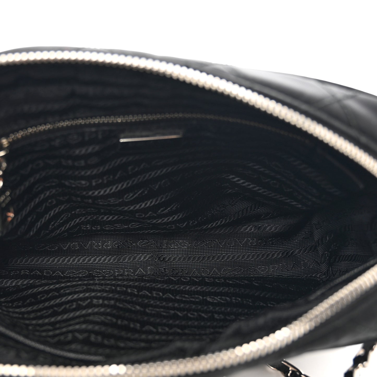 Nylon Tessuto Impuntu Quilted Bandoliera Crossbody Bag Black