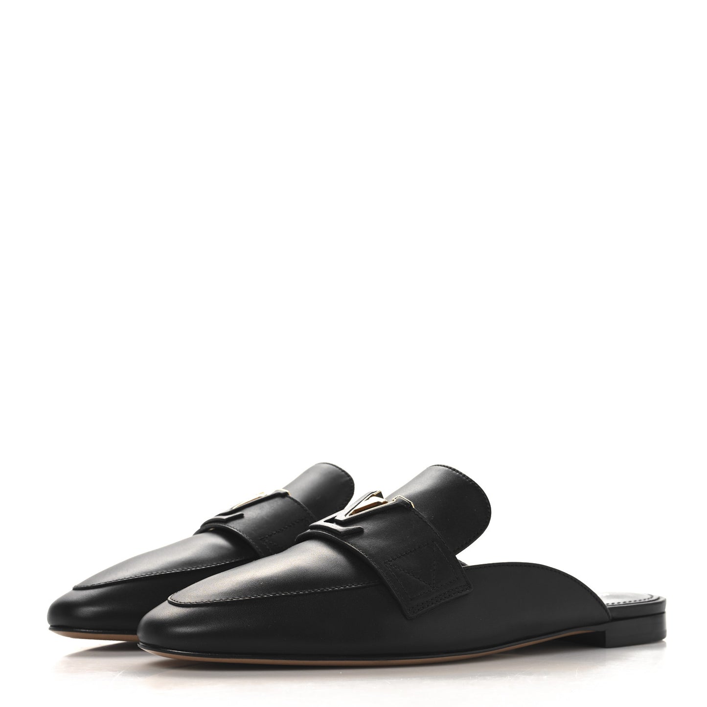 Calfskin LV Mare Open Back Loafers 40 Black