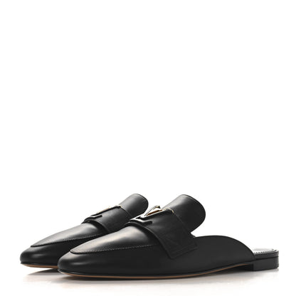 Louis Vuitton Calfskin LV Mare Open Back Loafers 40 Black 4 of 9