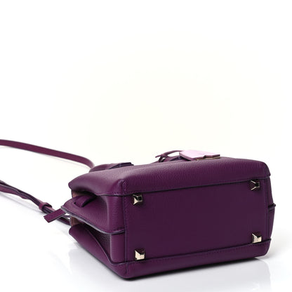 MCM Grained Calfskin Mini Milla Tote Purple 3 of 4