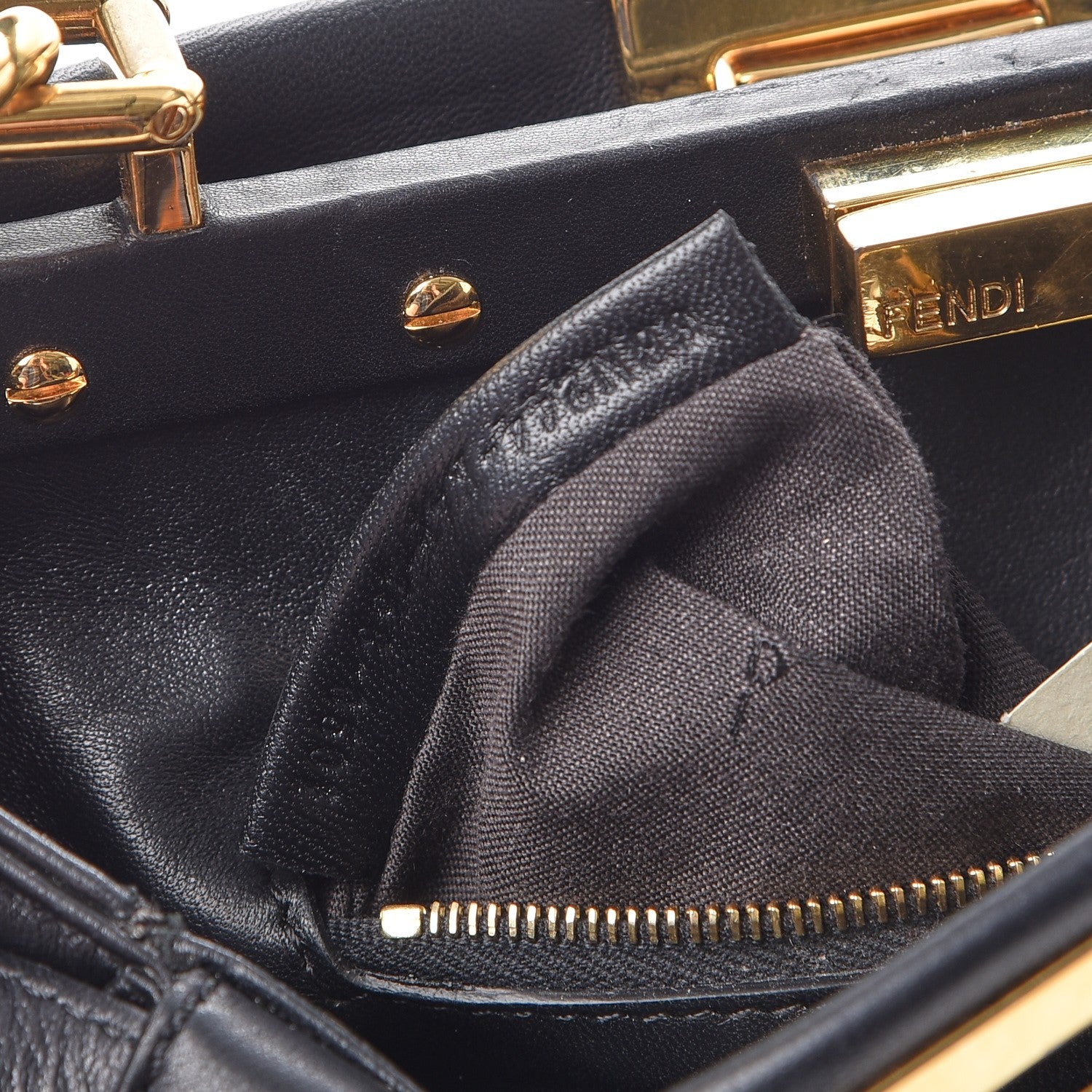 Fendi Nappa Mini Peekaboo Iconic Satchel Black 8 of 9