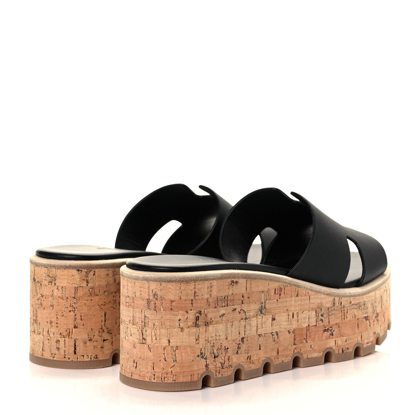 Calfskin Cork Eze 30 Sandals 37 Black