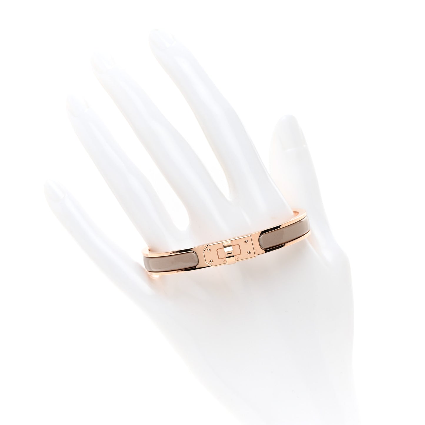 Enamel Mini Clic Kelly Bracelet PM Marron Glace