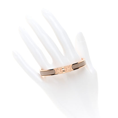 Hermes Enamel Mini Clic Kelly Bracelet PM Marron Glace 2 of 5