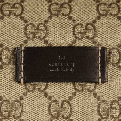 Gucci GG Supreme Monogram Selleria Calfskin Four Wheel Carry On Suitcase Beige Ebony Cocoa 7 of 10