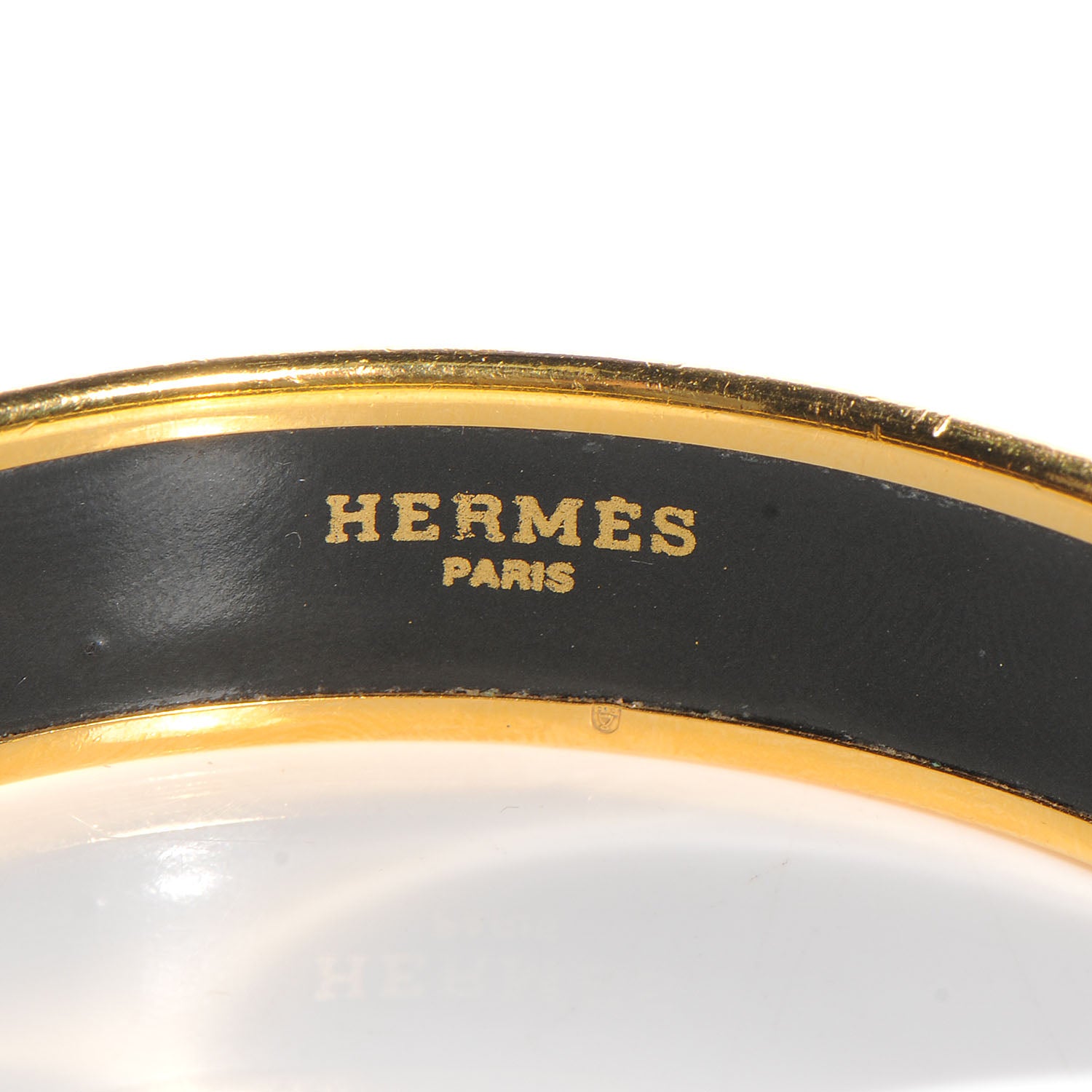 Hermes Enamel Narrow Caleche Bracelet 65 Black 4 of 5