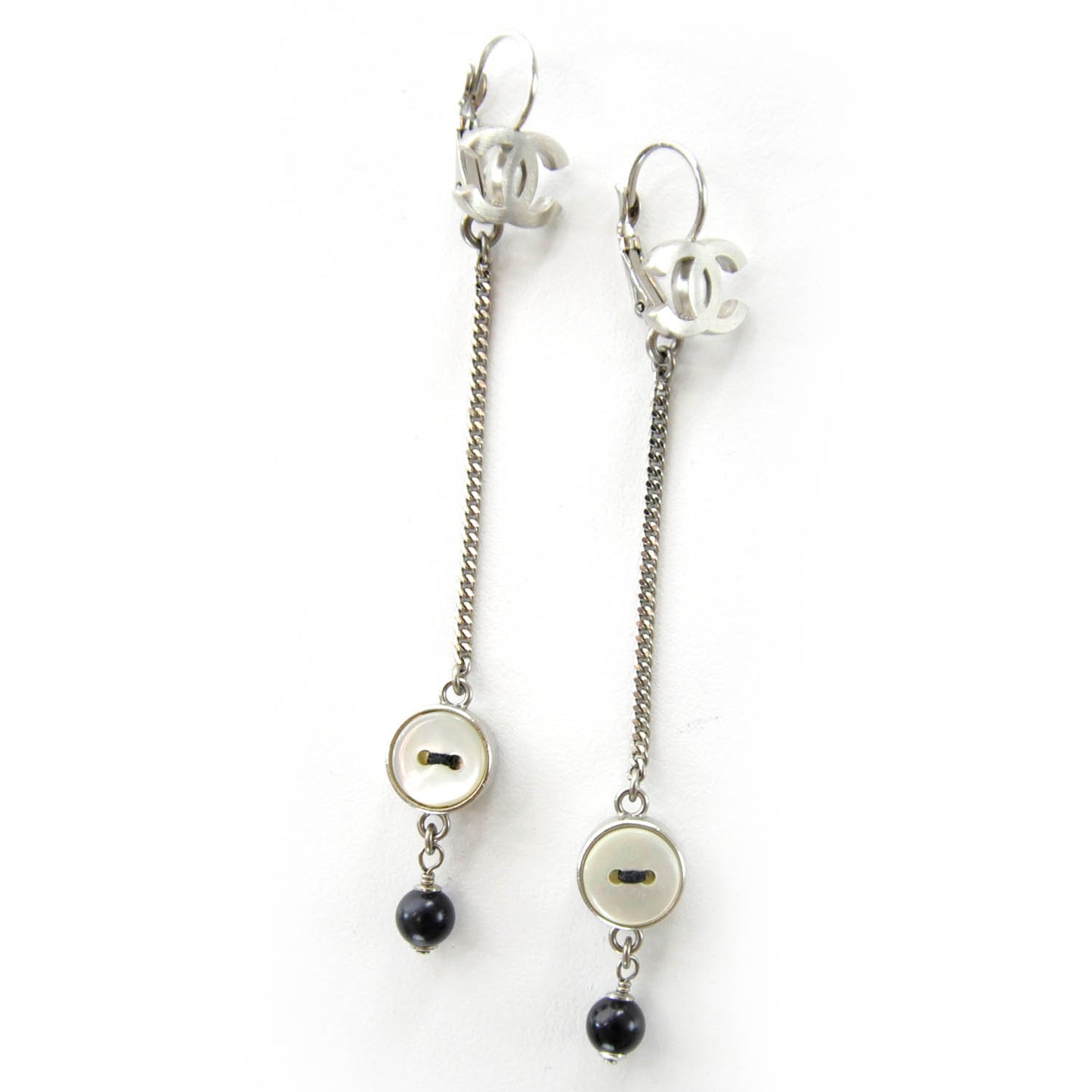 CC Button Dangle Earrings