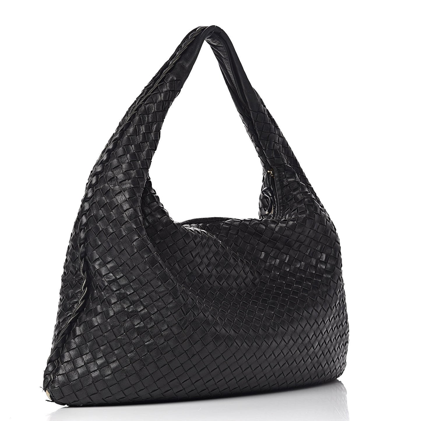 Nappa Intrecciato Large Veneta Hobo Black