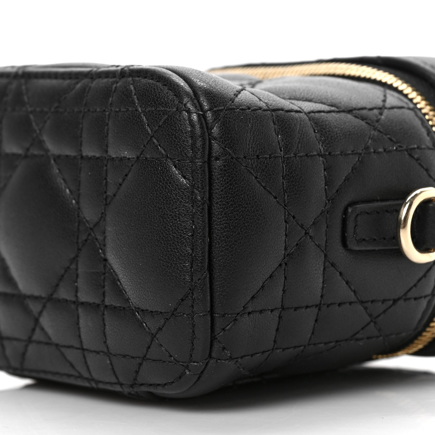 Lambskin Cannage Micro Lady Dior Vanity Case Black