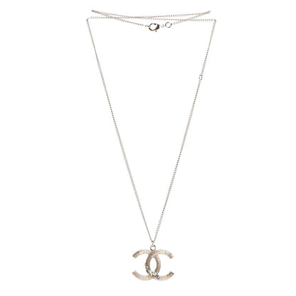Chanel Pearl Crystal Feather CC Pendant Necklace Gold 4 of 6