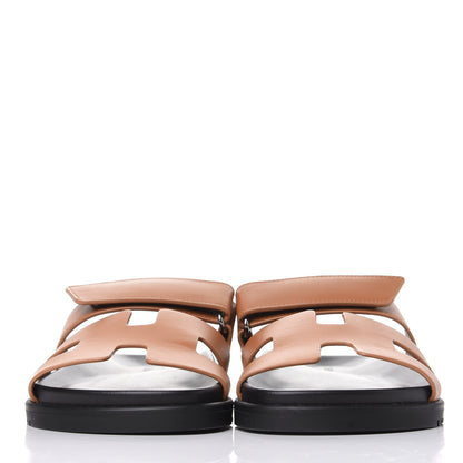 Hermes Calfskin Womens Chypre Sandals 36.5 Gold 2 of 11