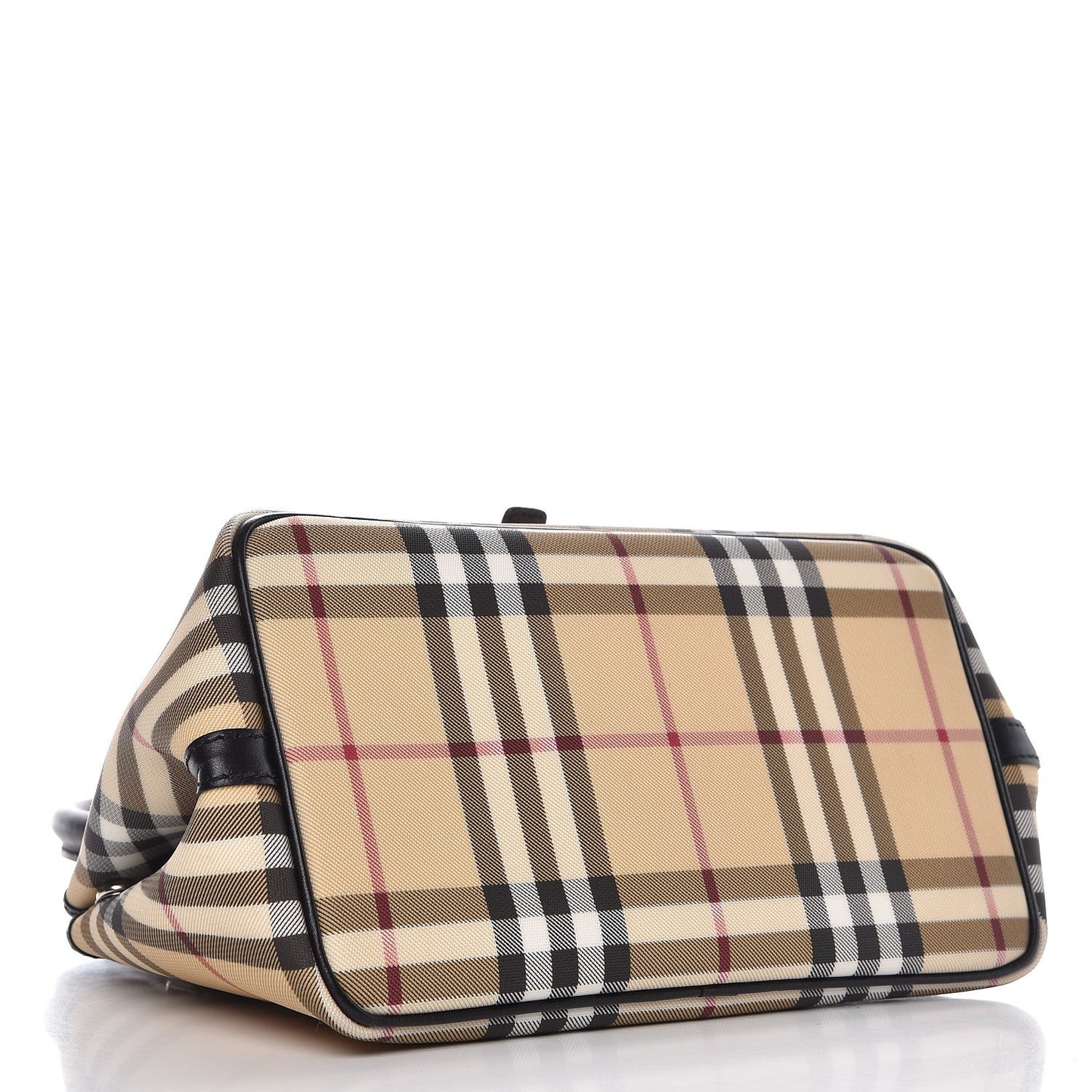 House Check Small Buckle Tote Black