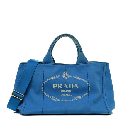 Prada Canapa Logo Tote Azzurro 1 of 17