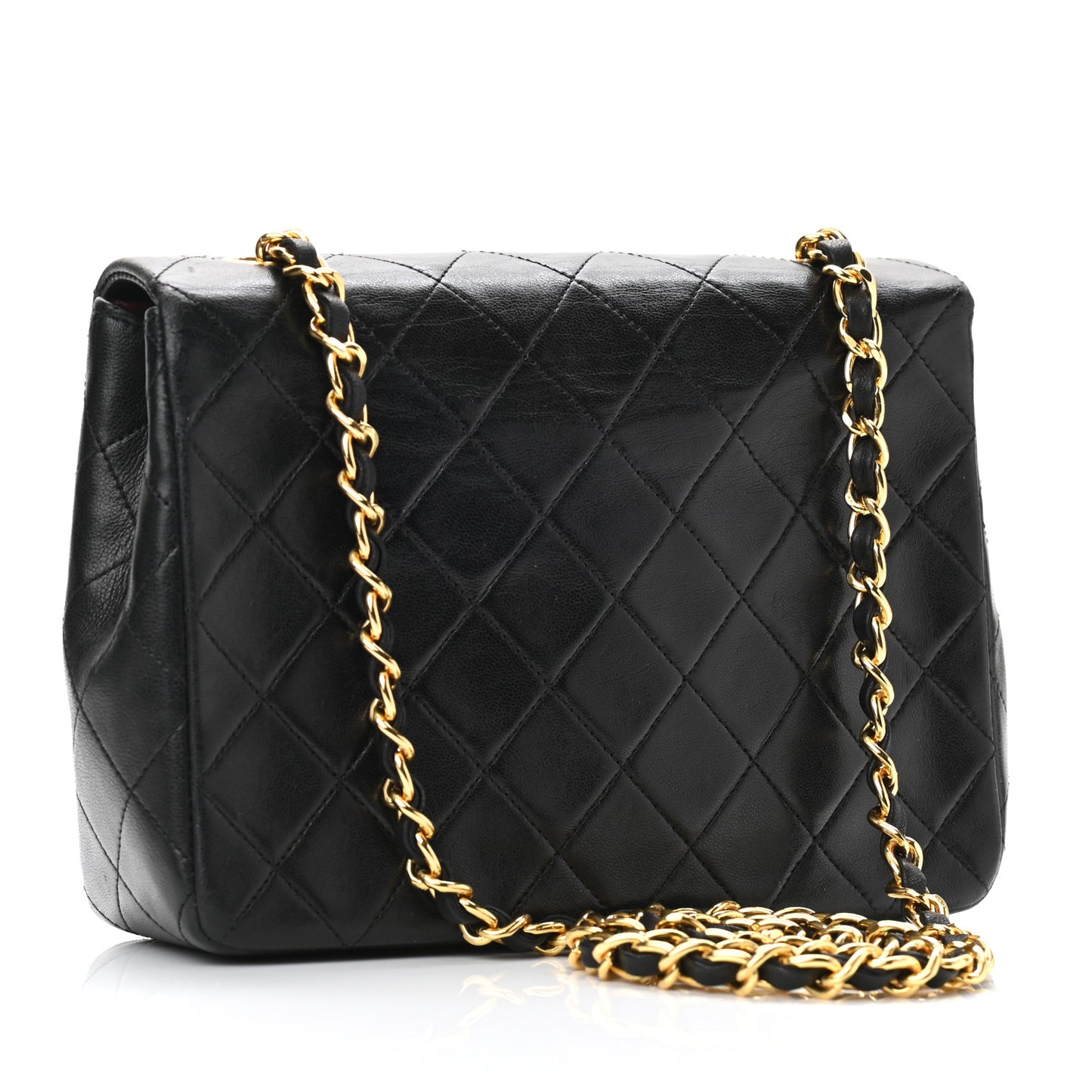 Lambskin Quilted Small Single Flap Black