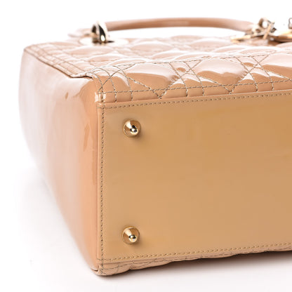 Christian Dior Patent Cannage Medium Lady Dior Beige 8 of 13