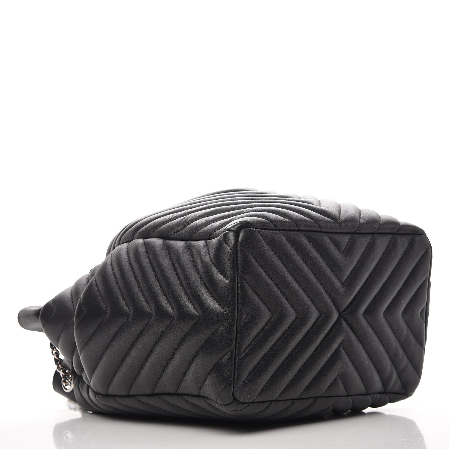 Chanel Lambskin Chevron Small Urban Spirit Drawstring Bag Black 4 of 7