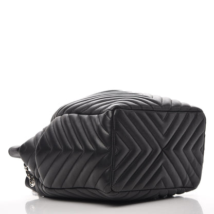 Chanel Lambskin Chevron Small Urban Spirit Drawstring Bag Black 4 of 7