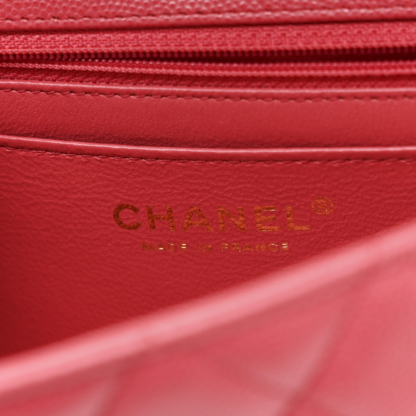 Caviar Quilted Mini Rectangular Flap Dark Pink