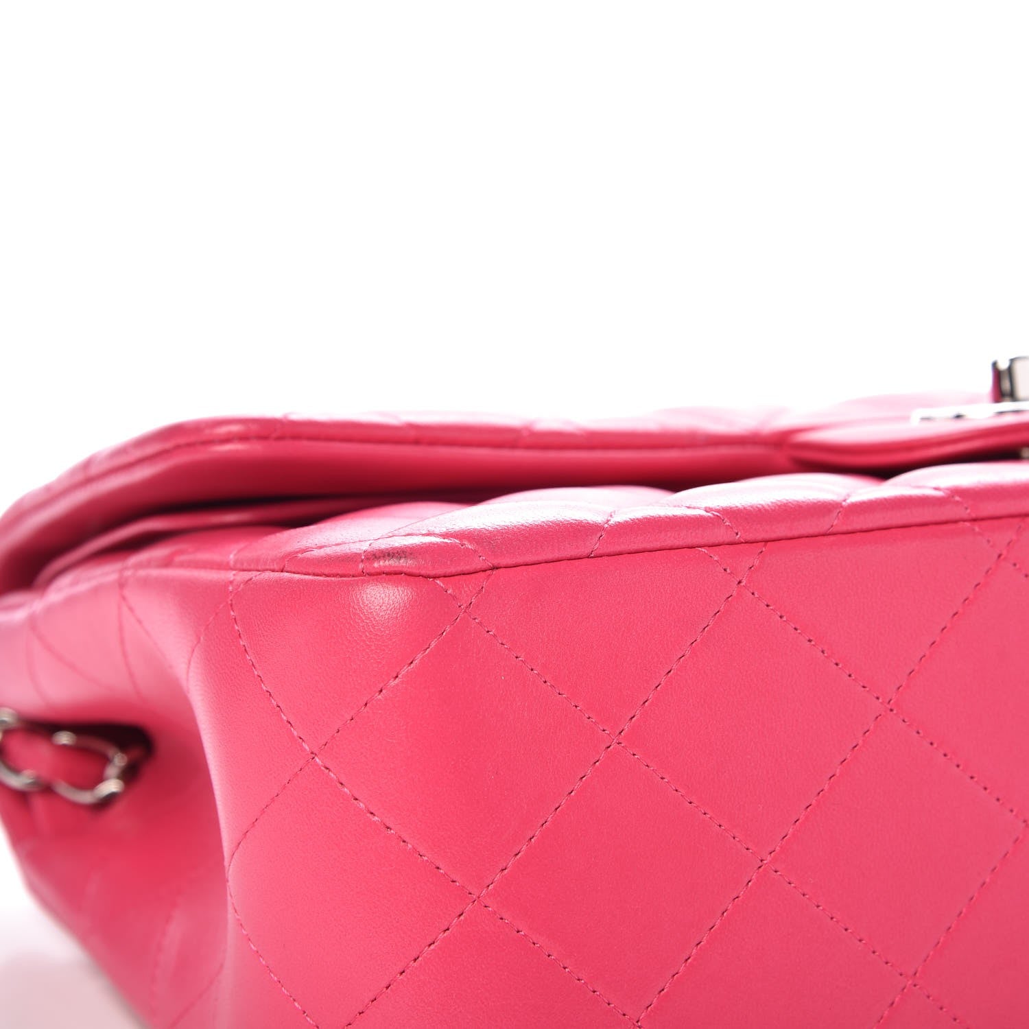 Chanel Lambskin Quilted Jumbo Double Flap Dark Pink 9 of 11