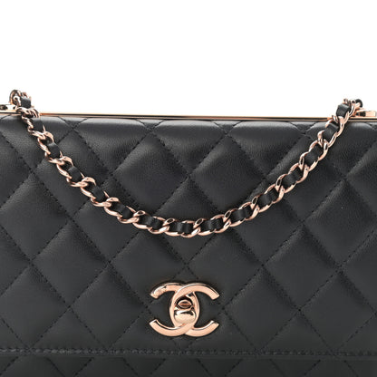 Chanel Lambskin Quilted Trendy CC Wallet On Chain WOC Black 9 of 12