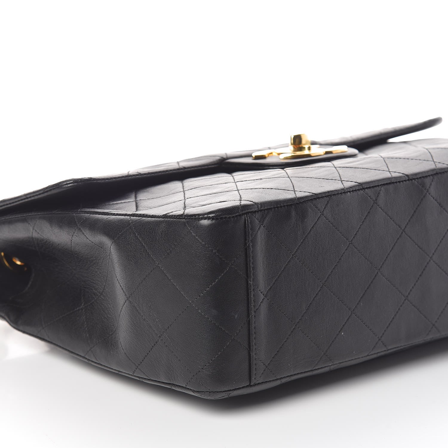 Chanel Lambskin Quilted XL Jumbo Single Flap Black 9 of 11