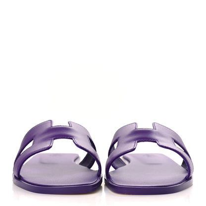 Hermes Calfskin Oran Sandals 37 Violet Majorette 2 of 8