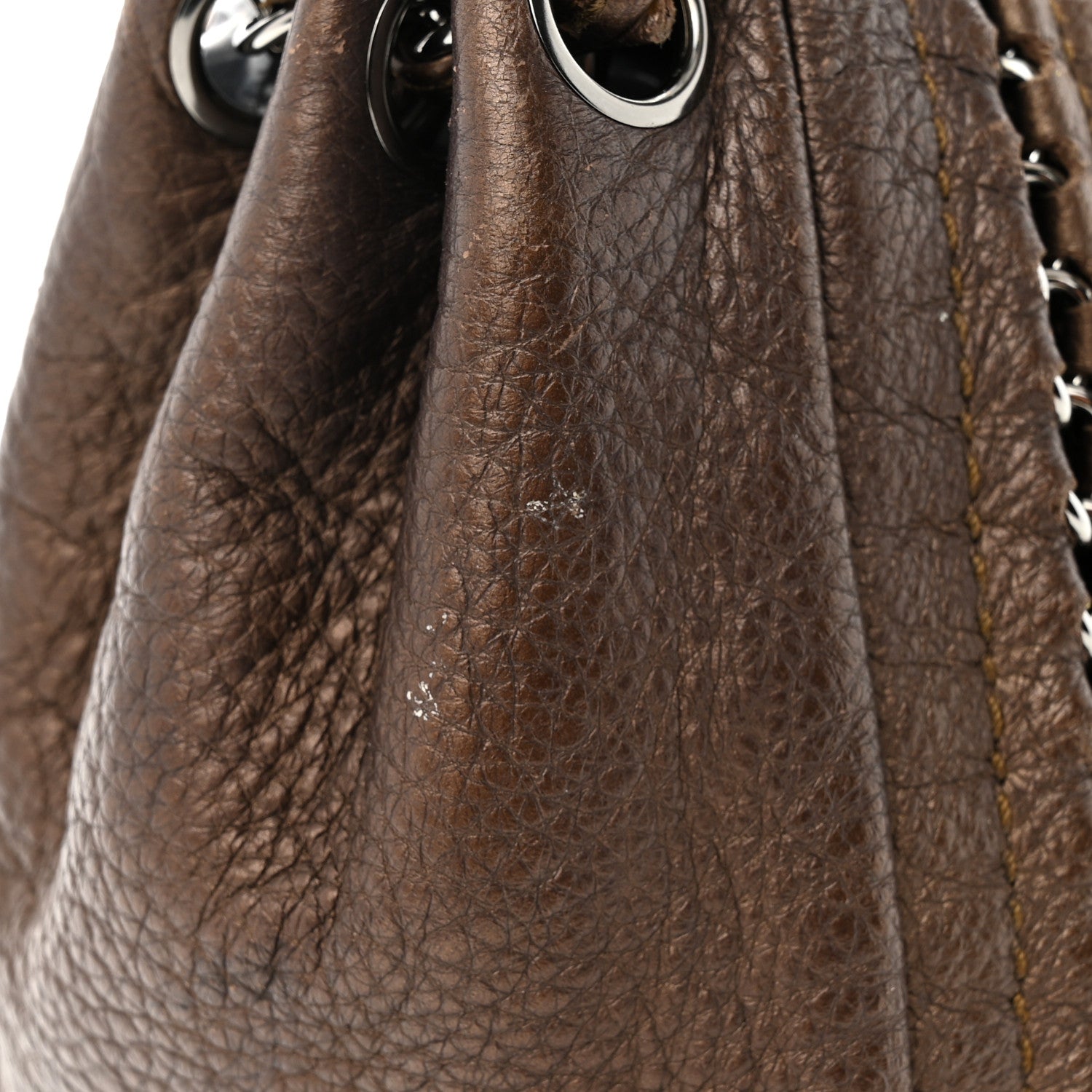 Chanel Metallic Deerskin Small Luxe Ligne Flap Bronze 11 of 16