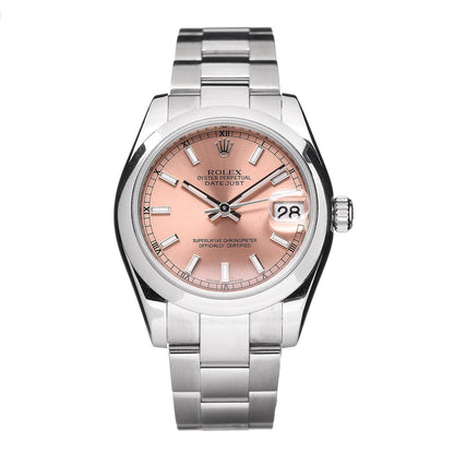 Rolex Stainless Steel 31mm Oyster Perpetual Datejust Watch Pink 178240 1 of 7
